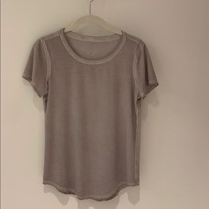 LuLuLemon distressed grey Crew T shirt